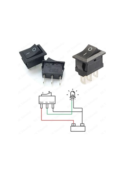 3 Pin Rocker On/off Işıksız Power Anahtar 2 Adet