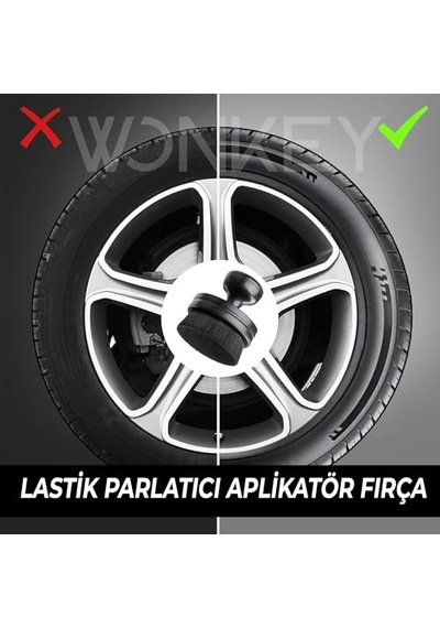 Wonkey - Oto Lastik Parlatma Aparatı Ergonomik Araba Lastik Parlatıcı Süngeri Ve Uygulama Pedi, Araç Lastik Bakım Ve Parlatma Aksesuarı