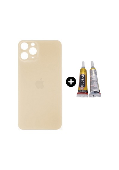 Apple Uyumlu iPhone 11 Pro Max Arka Pil Batarya Kapak Altın + B7000