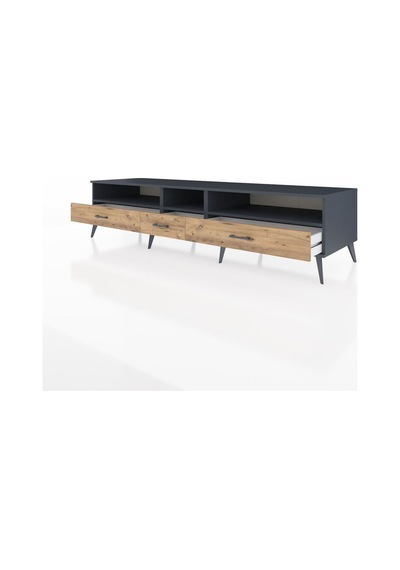 Kronos Tv Ünitesi 3 Raflı 3 Çekmeceli 220x59x51 Antrasit-antrasit/çam Antrasıt/atlas Çam - Antrasıt Kronos Tv Ünitesi 3 Raflı 3 Çekmeceli 220x59x51 Antrasit-antrasit/çam Antrasıt/atlas Çam - Antrasıt