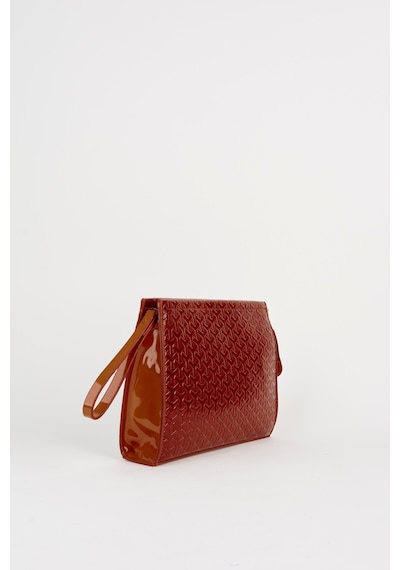 Vivaq Kadın Petunya Dokulu Taba Astarlı Suni Deri Bilek Askılı Portföy El Ve Clutch Çanta