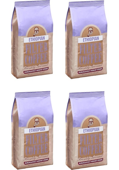 Kurukahveci Mehmet Efendi Ethiopian Filtre Kahve Öğütülmüş 250 Gr X 4 Adet Öğütülmüş