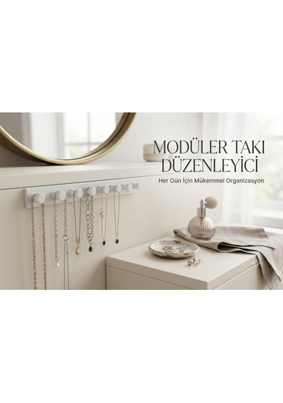 Modüler Dolap İçi Takı Düzenleyici Beyaz