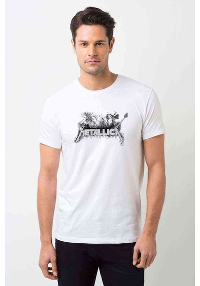 Metallica Baskılı Beyaz Erkek Tshirt (528642471)