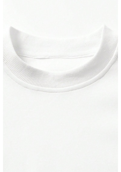 Genius Store Erkek Tişört Basic Bisiklet Yaka Tişört Rahat Kesim Dökümlü Günlük Spor Tshirt Beyaz
