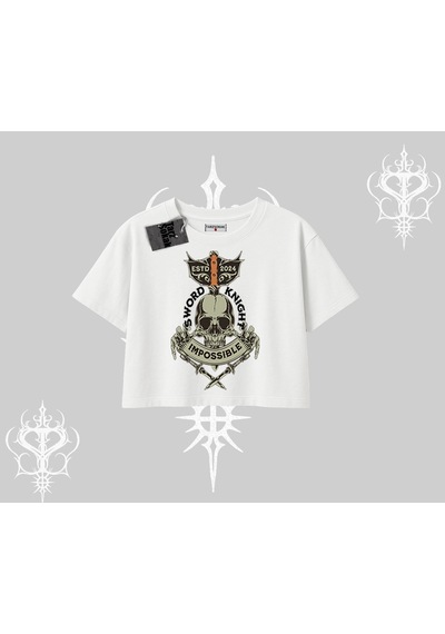 Tarzsokak Oversize Crop Tshirt Sword Knight Skull Impossible Street Creed Beyaz Tarzsokak Oversize Crop Tshirt Sword Knight Skull Impossible Street Creed Beyaz