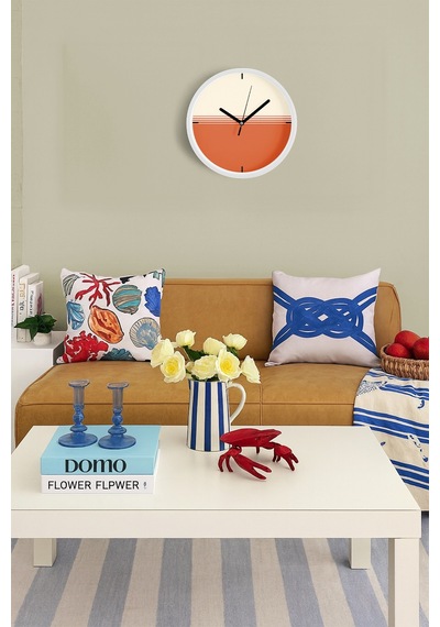 Modern Tasarım Duvar Saati - 30cm - Önü Camlı Beyaz Kasa - Sessiz Mekanizma-jh0413 Beyaz