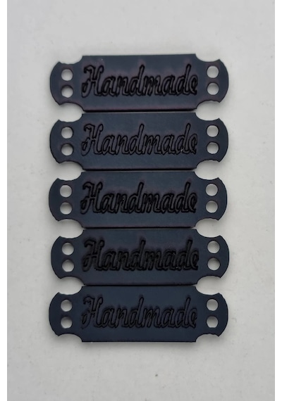 Dikilebilir Deri Dikdörtgen Handmade Etiketi Lacivert 5 Adet