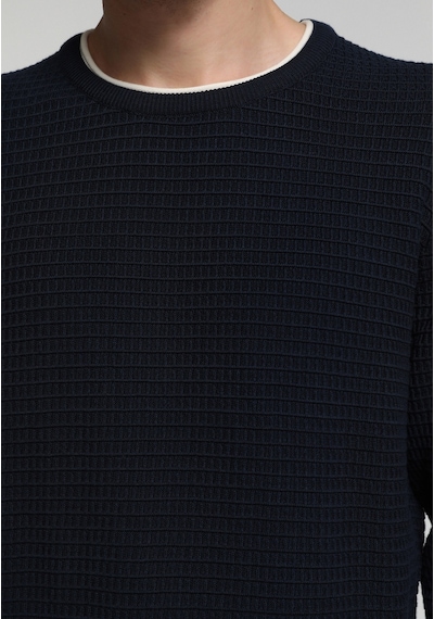 Colin's Colins Regular Fit Yuvarlak Yaka Jakarlı Erkek Lacivert Kazak Cl1076734 Q1.v1 Nav