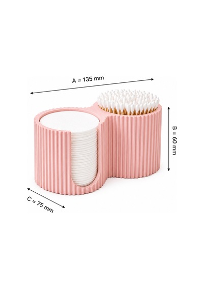 Makyaj Pamuğu Ve Kulak Çubuğu Organizeri 13cmx6cmx7cm Pembe
