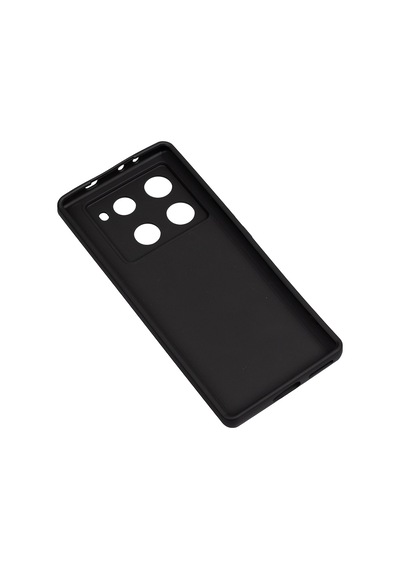 Noktaks - İnfinix Note 40 Pro 4g Uyumlu - Kılıf Mat Soft Esnek Biye Silikon - T39579 - Siyah Siyah