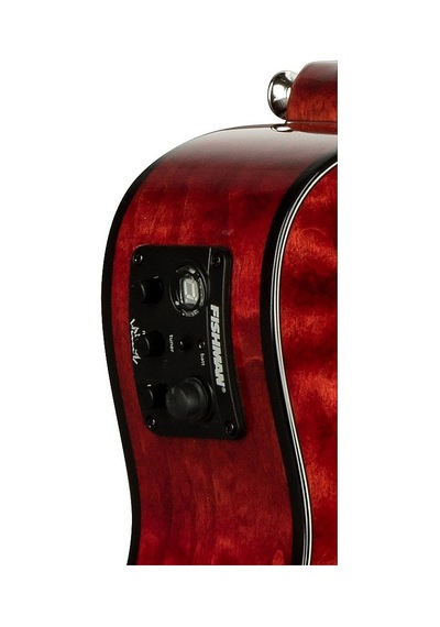 Lanikai Qm-rdcec Quilted Maple Elektro Ukulele - Kırmızı Üst Seg