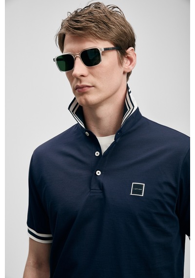 Lufian Cole Smart Erkek Polo T-shirt 111040237 Lacivert