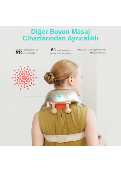 SKG H7 Ultra Boyun Ve Omuz Masaj Aleti, Yoğurmalı, Shiatsu Masaj Terapisi, Fototerapi, Termoterapi Beyaz