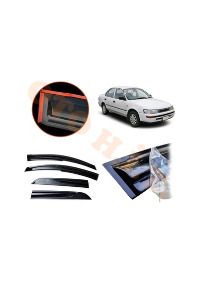 Toyota Corolla 92-98 Cam Rüzgarlığı Parlak Siyah Tam Uyumlu
