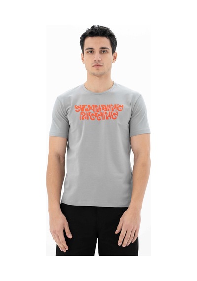 AR-MA Arma Erkek Slim Fit Bisiklet Yaka Tişört Y25344452001 Gri