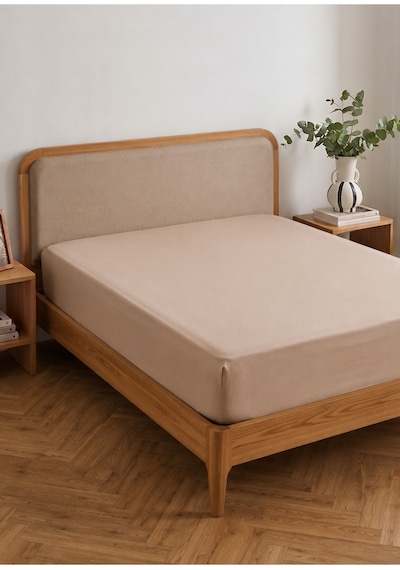 Bella Maison %100 Pamuk Saten Çift Kişilik Lastikli Çarşaf Seti Vizon 160x200x35 Cm Vizon