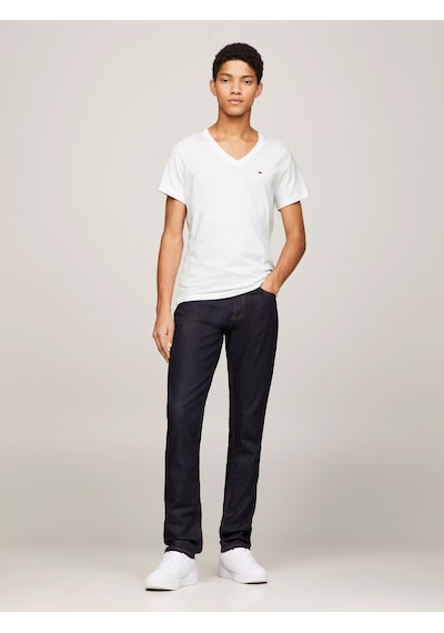 Tommy Hilfiger Erkek Tjm Orjinal Jersey V Yaka T-shirt -beyaz Beyaz