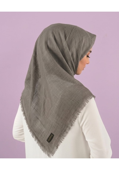 Özense Çift Flamlı Pamuklu İnce Terletmeyen 4 Mevsim Kullanılabilir 100x100 Cm Pembe Renkli Yazma Eşarp Açık Gri