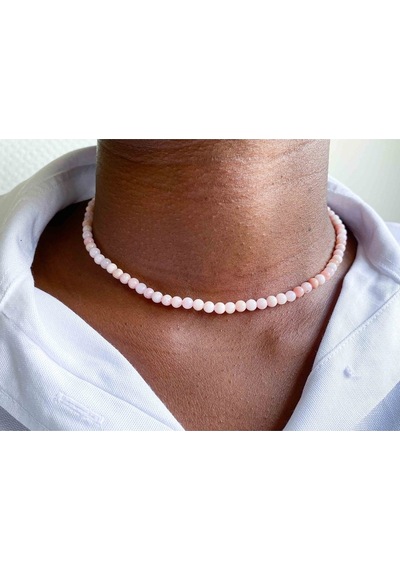 Pembe Opal Taşı Doğaltaş Kolye 4 Mm Yeşil