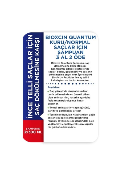 Bioxcin Quantum Kuru Normal Şampuan 3 Al 2 Öde