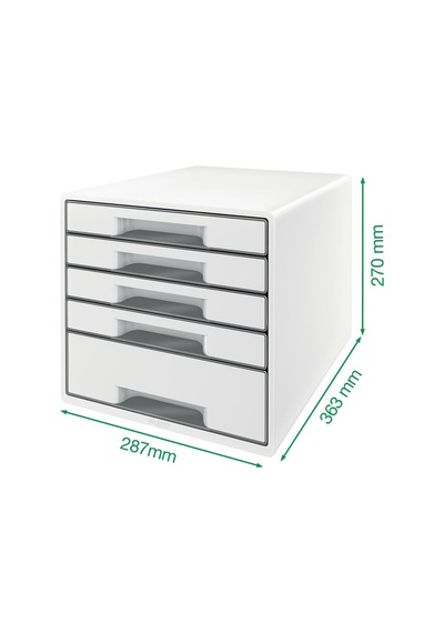 Leitz 52142062 Wow Çekmeceli Evrak Rafı 5 Çekmeceli, Metalik Mor