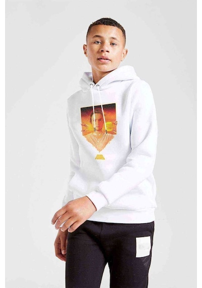 Tshirthane Star Wars Baskılı Unisex Çocuk Kapüşonlu Beyaz Sweatshirt Beyaz