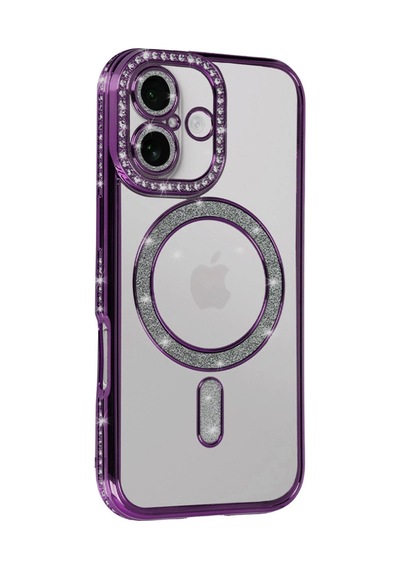 Apple İphone 17 Joke Simli Magneticsafe Kılıf - Derin Mor 0.2M-Çok Renkli