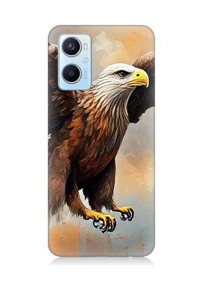 Oppo A96 Uyumlu Kartal Uçuşu Desenli Silikon Kılıf
