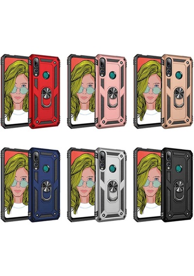 Huawei Y9 Prime 2019 Yüzüklü Standli Vega Kilif Ekran Koruyucu 510330787