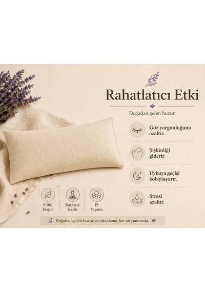 Lavande Çiftlik Lavanta Dolgulu Göz Yastığı Bej