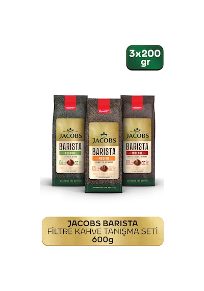 Jacobs Barista Classic + Medium + Intense Filtre Kahve Tanışma Seti 3 x 200 G