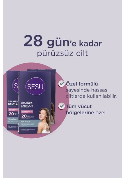 2 Adet Sesu Ağda Bandı Hassas Cilt 20'li
