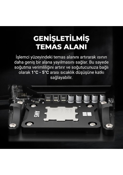 Thermalright Amd Am5 Soket Güçlendirme Montaj Kiti Tf7 Termal Macun Dahil Siyah Asf Am5