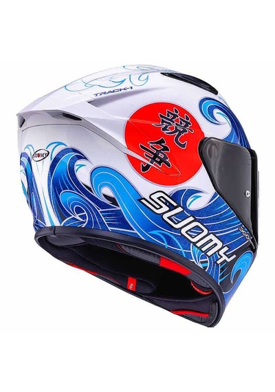 Suomy Motosiklet Kaskı - Track-1 Kask Waves Beyaz - M