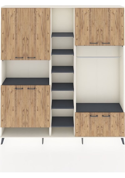 Arges Dolap 18 Raflı 8 Kapaklı Tek Askılı 220x30x243 Aytaşı-çam/antrasit Atlas Çam/antrasıt Arges Dolap 18 Raflı 8 Kapaklı Tek Askılı 220x30x243 Aytaşı-çam/antrasit Atlas Çam/antrasıt