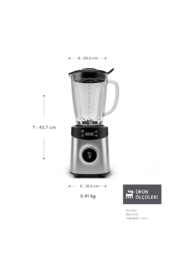 Karaca Dijital Ekran İnox Smoothıe Blender 1800 W