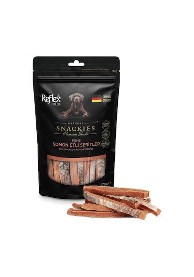 Plus Snackies Natural Füme Somon Etli Şeritler Premium Köpek Ödül Maması 170 G