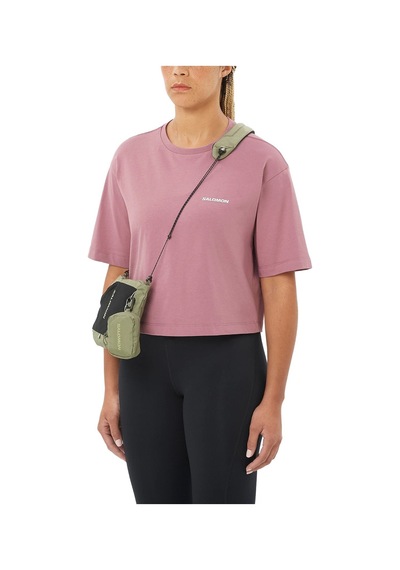 Salomon Short Ss Tee Relaxed W 2053 Pembe
