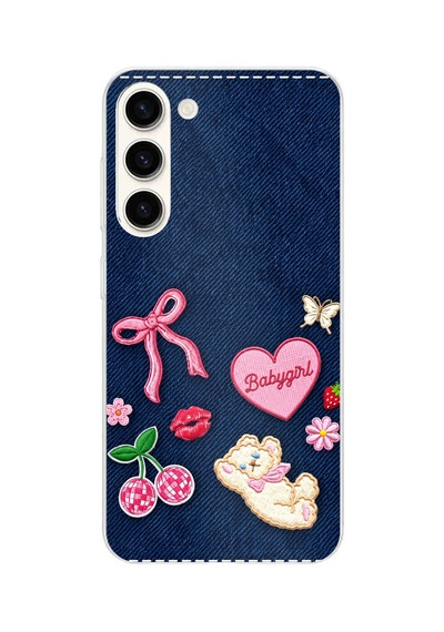 Samsung Galaxy S24 Plus Uyumlu Bebek Kız Jean Kot Baskılı Silikon Kılıf