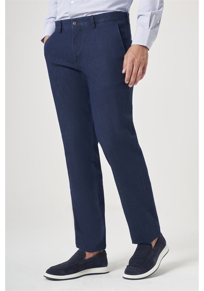 İmza Lacivert Yan Cep Comfort Fit Pamuklu Chino Pantolon 1003260211 Koyu Lacivert