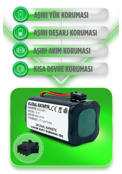 Anker Eufy Robovac 15c Uyumlu Batarya 2600mah