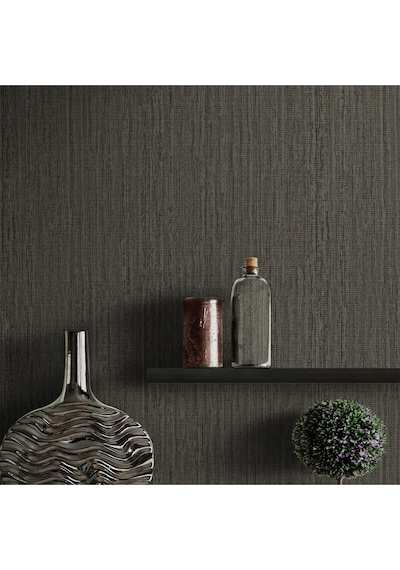 Alfa Kumaş Desen Duvar Kağıdı 3711-6, Koyu Gri, 16,50 M² Silinebilir Ce, Iso 9001, Iso 10002