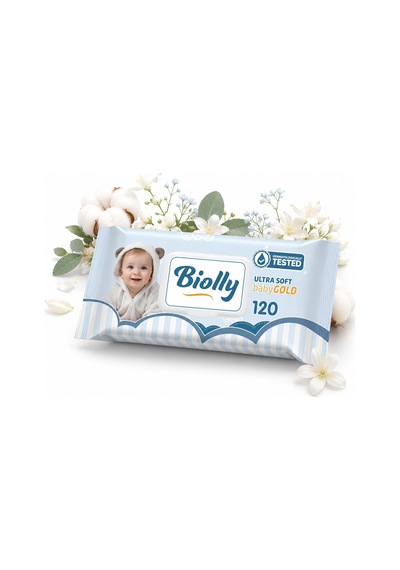 Biolly Baby Gold Bebek Islak Mendili 120 Yaprak - Koli 12 Adet 12'li Set