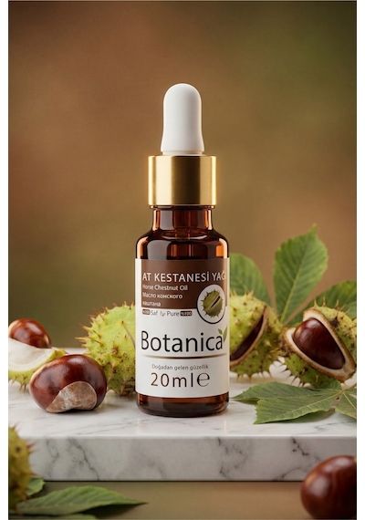 Botanica %100 Saf At Kestanesi Yağı Selülit Karşıtı Cilt Sıkılaştırıcı Doğal Bitkisel Masaj Bakım 20 Ml 20 ML