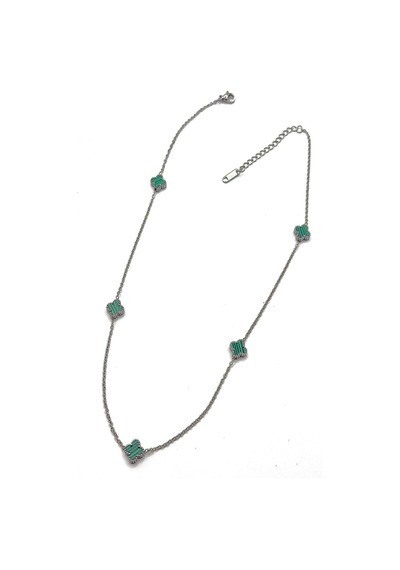 Kadın Çelik Kolye Düz Minimal Yonca Marka Model Kolye Çok Renkli