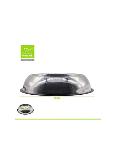 Nunbell Çelik Oval Mama Ve Su Kabı 18 Cm
