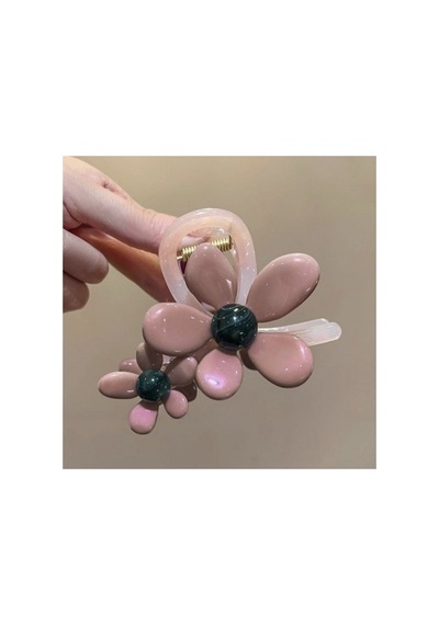 Çiçek Detaylı Büyük Mandal Saç Tokası - Pembe - 922386365 Pembe - 922386365 Pembe