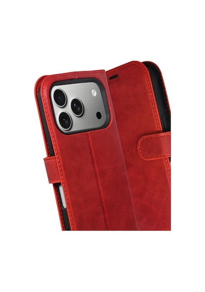 Apple iPhone Uyumlu  17 Pro Uyumlu Trend S Plus Kapaklı Kılıf - Kırmızı