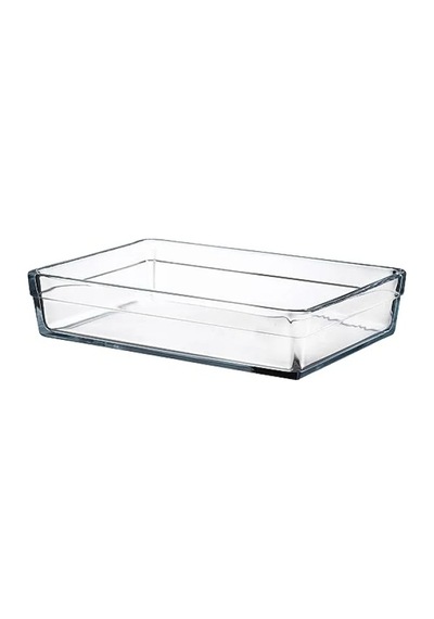 20x29 Cm Şeffaf Borcam Tepsi - 2.5 Litre Kapasite Açık Gri